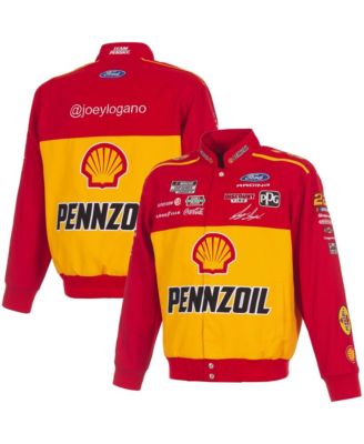 Men's Red/Yellow Joey Logano 2026 Pennzoil Full-Snap Twill Racing Jacket