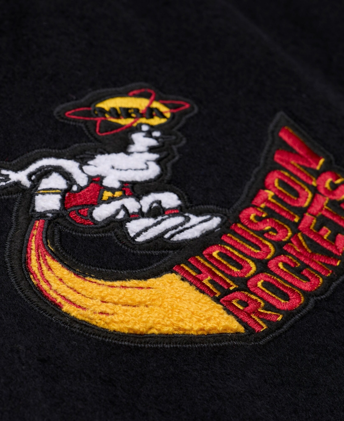 Mitchell & Ness Men's Black/White Houston Rockets Hardwood Classics Off Day Full-Snap Varsity Jacket