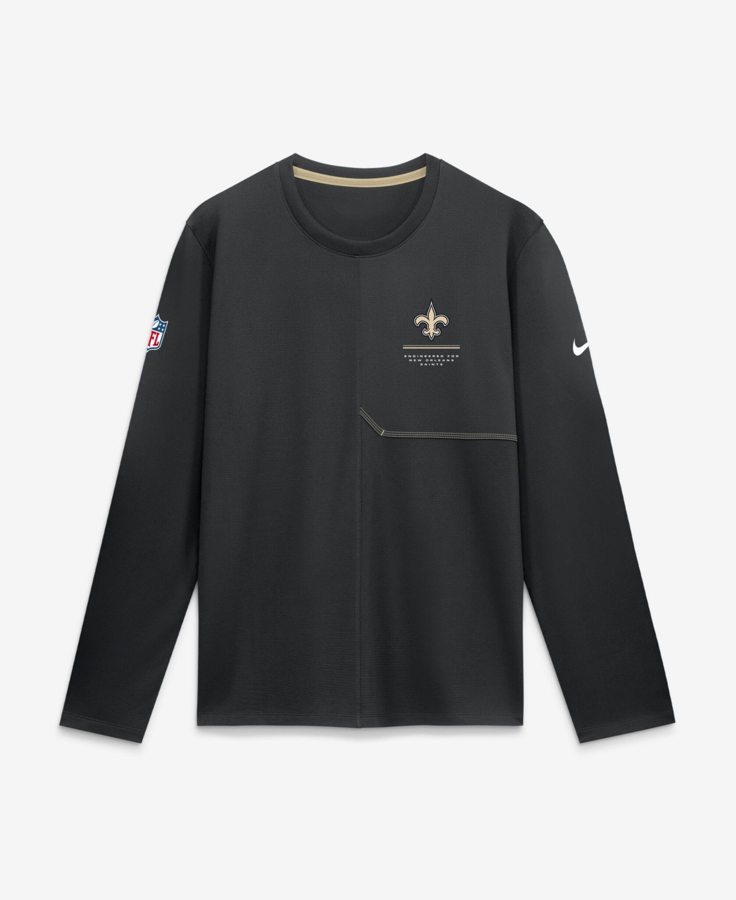 Men's Black New Orleans Saints Sideline Coaches UV Dri-FIT Long Sleeve T-Shirt