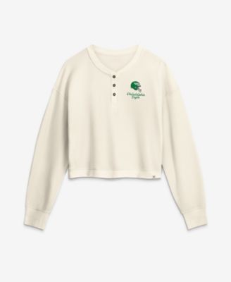 Women's Philadelphia Eagles Cropped Long-Sleeve Henley Shirt