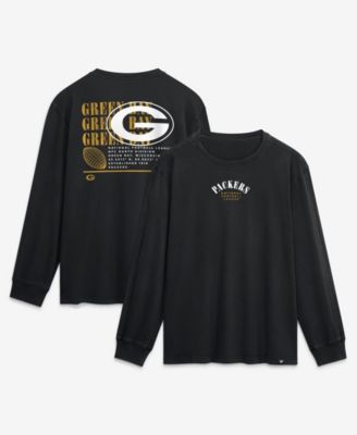 Men's Black Green Bay Packers Relaxed Fullback Drive Long Sleeve Fashion T-Shirt