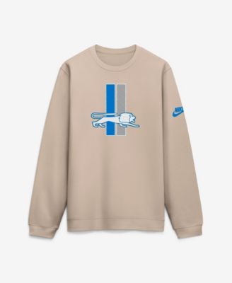 Men's Sand Detroit Lions I-Formation Rewind Club Crew Sweatshirt
