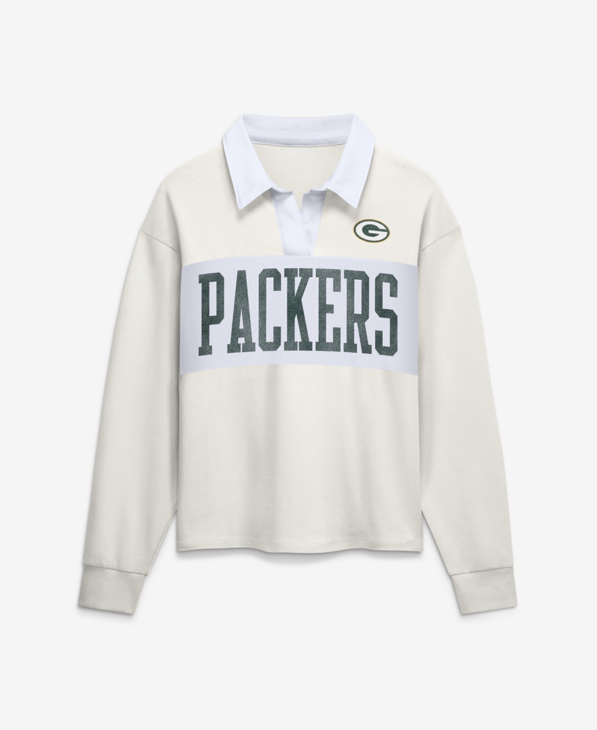 Fanatics Women's Cream Green Bay Packers Heritage Play Action Rugby Long Sleeve Polo - Cream