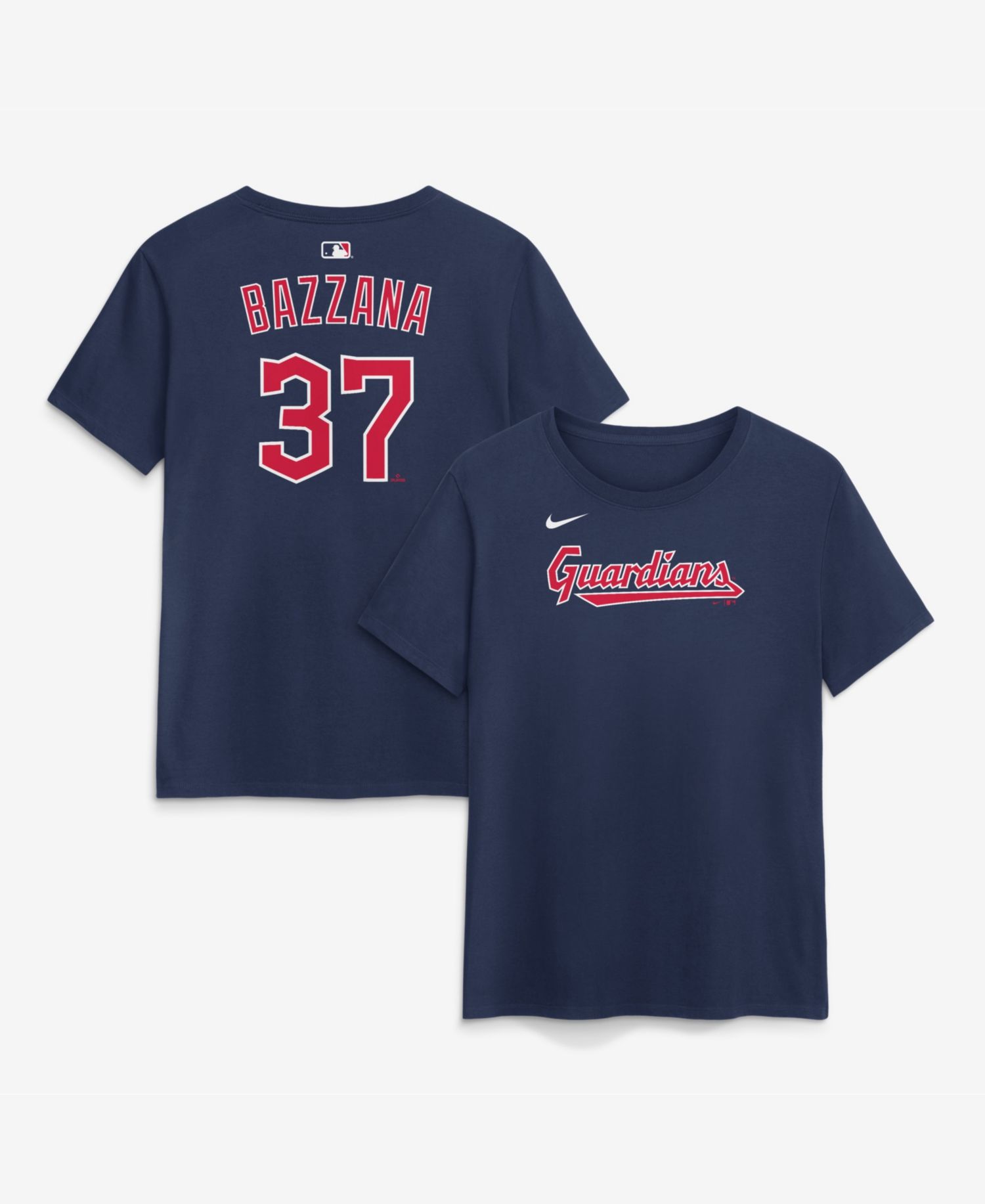 Women's Cleveland Guardians Travis Bazzana Name & Number Short-Sleeve Crewneck T-Shirt