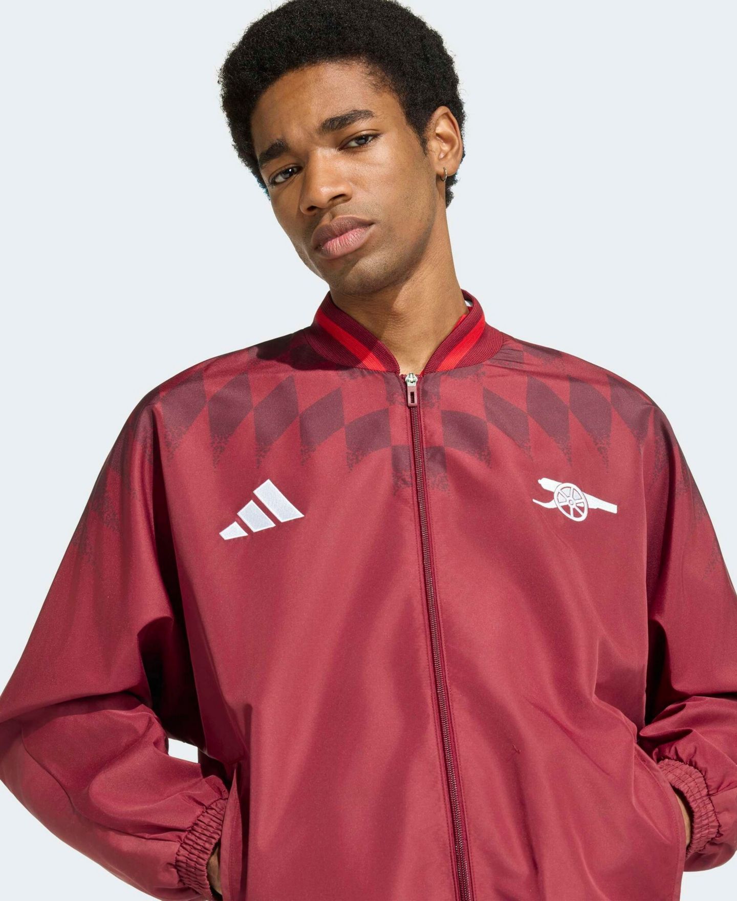 Мужская куртка adidas Maroon Arsenal Stadium Culture Wear Full-Zip Track — фото 3