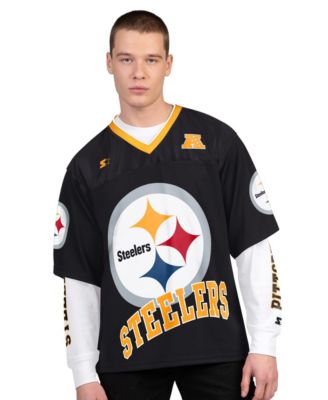 Men's 2-Pack Black/White Pittsburgh Steelers Short Sleeve Long Sleeve Combo Pack T-Shirt