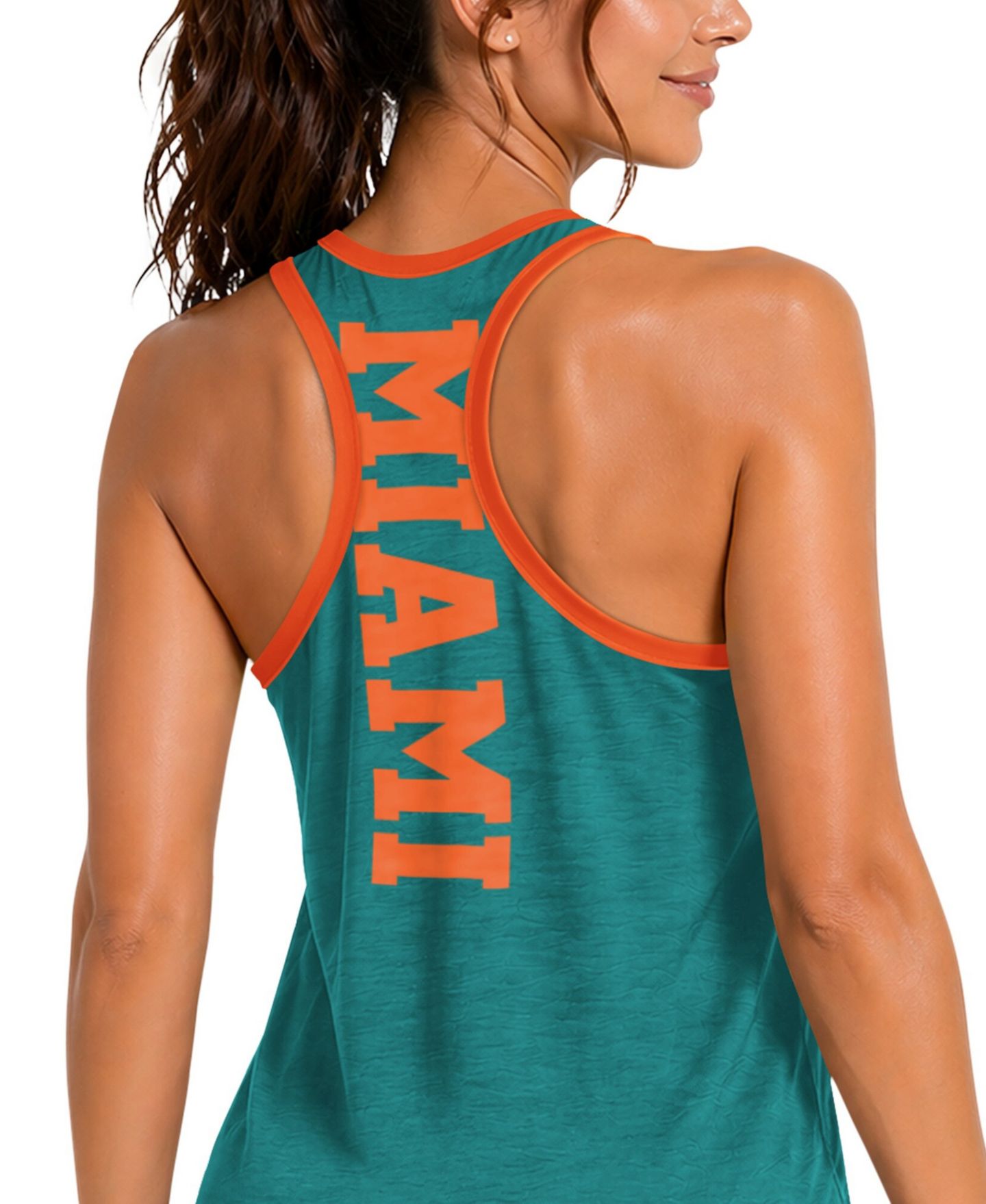 Женский топ G-III 4Her by Carl Banks Aqua Miami Dolphins Tater II Racerback — фото 4