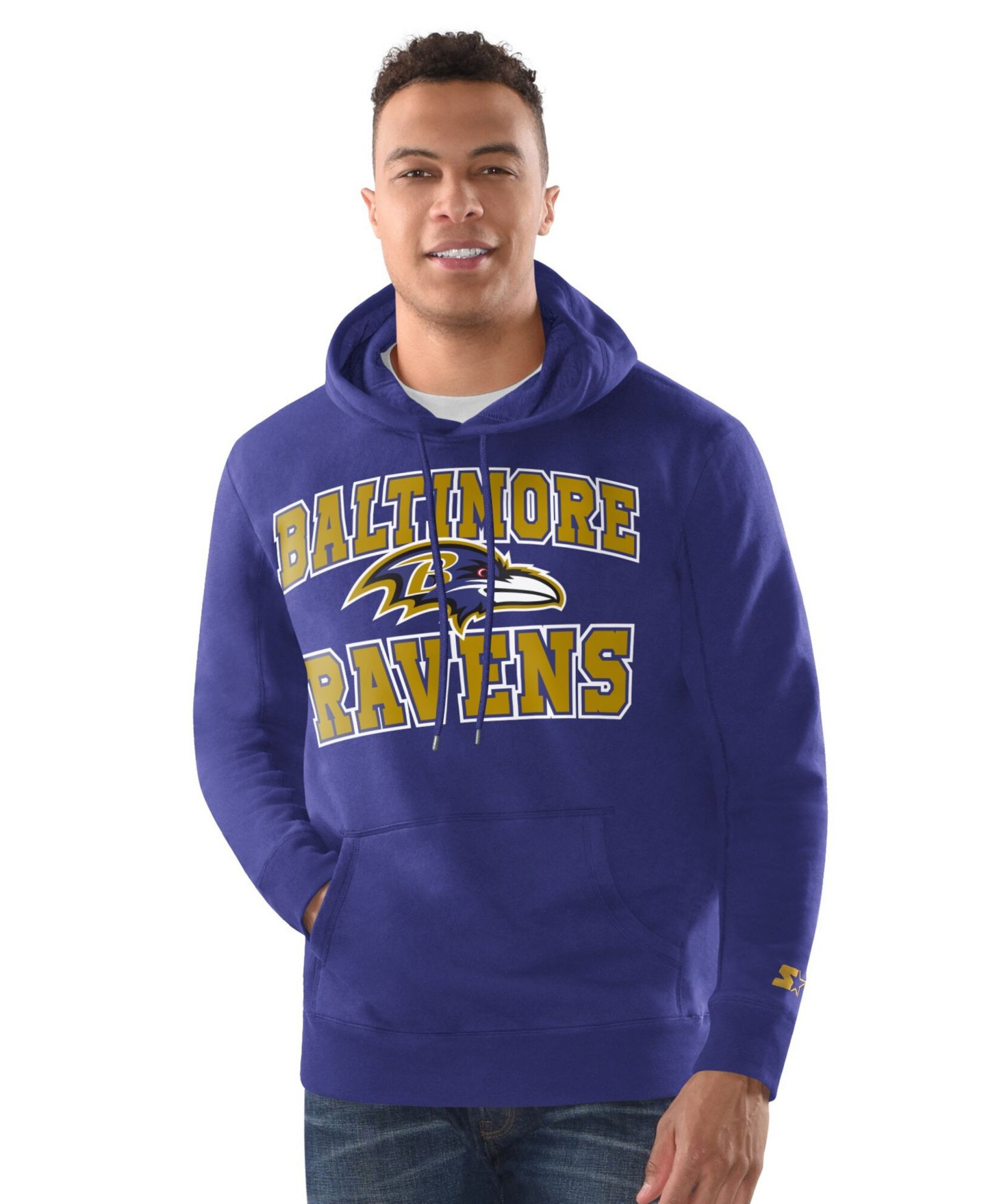 Мужские худи Starter Purple Baltimore Ravens and Cuffed Knit Hat Combo Pack — фото 2