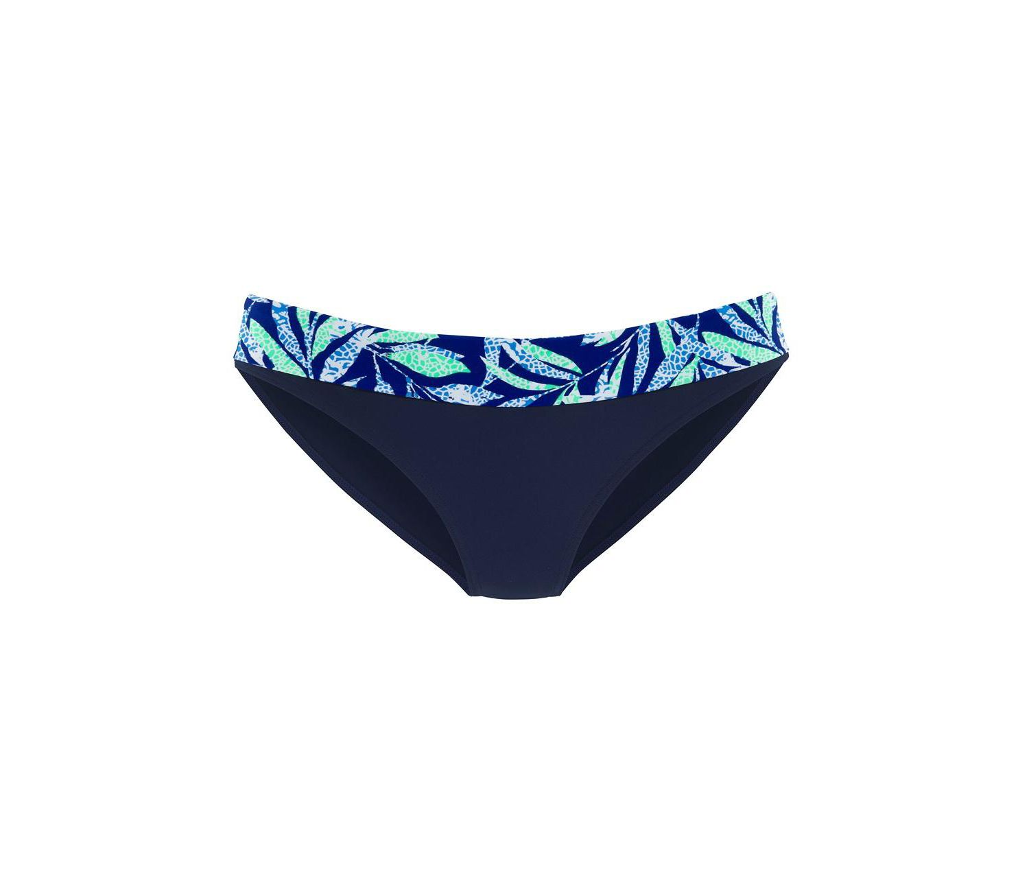 Women's Tropical Print Fold Over Bikini Mid-Rise Swim Bottom