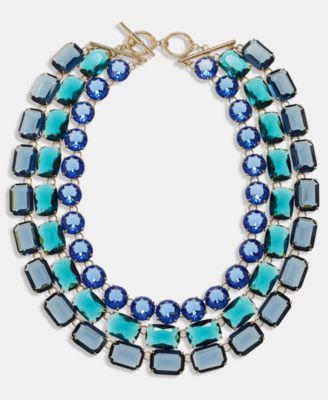 Crystal Layered Multi Strand Collar Necklace