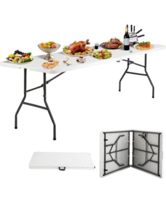 Folding Table Heavy Duty Plastic Utility Indoor Outdoor Party Dining Lock Function