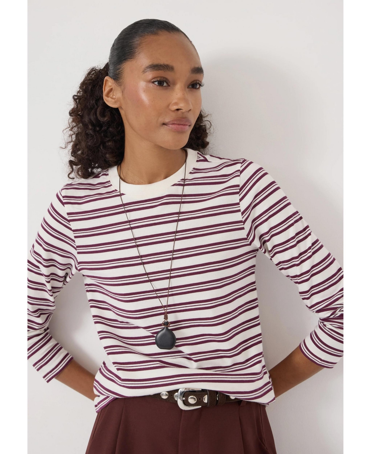 Hush Women's Mia Stripe Slim Long Sleeve Top