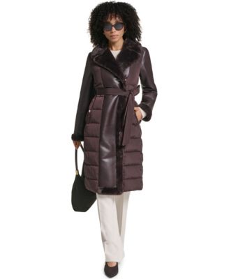Long Belted Puffer Coat