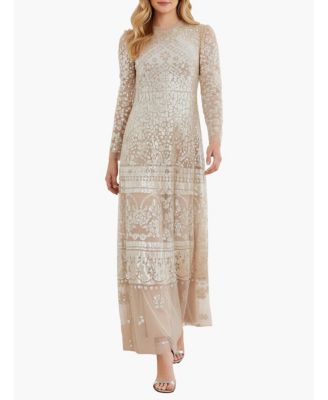 Women's Aurora Sequin Long-Sleeve Gown