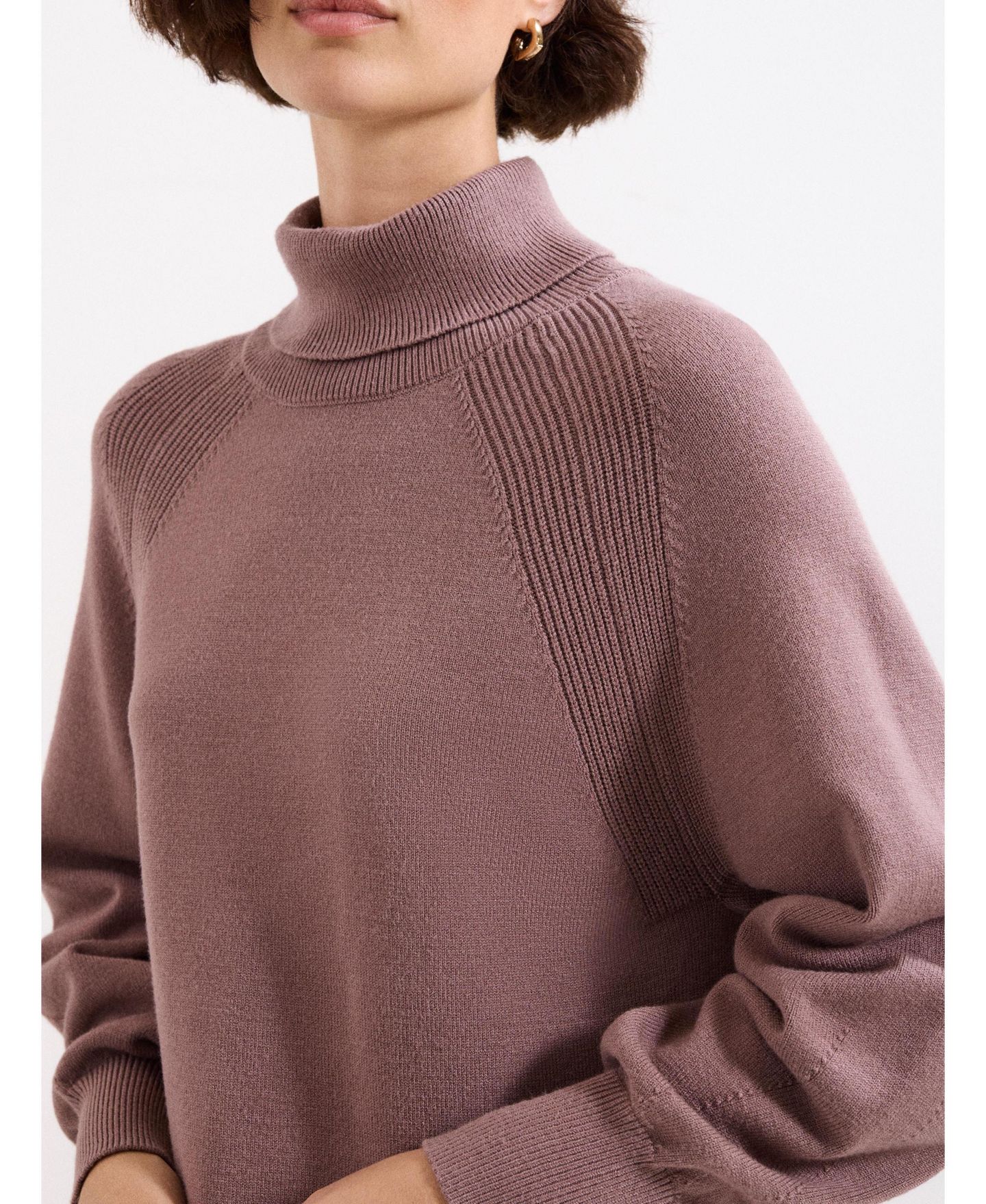 Женское платье Phase Eight Ellie Turtleneck Blouson-Sleeve Jumper, цвет: Латте — фото 4
