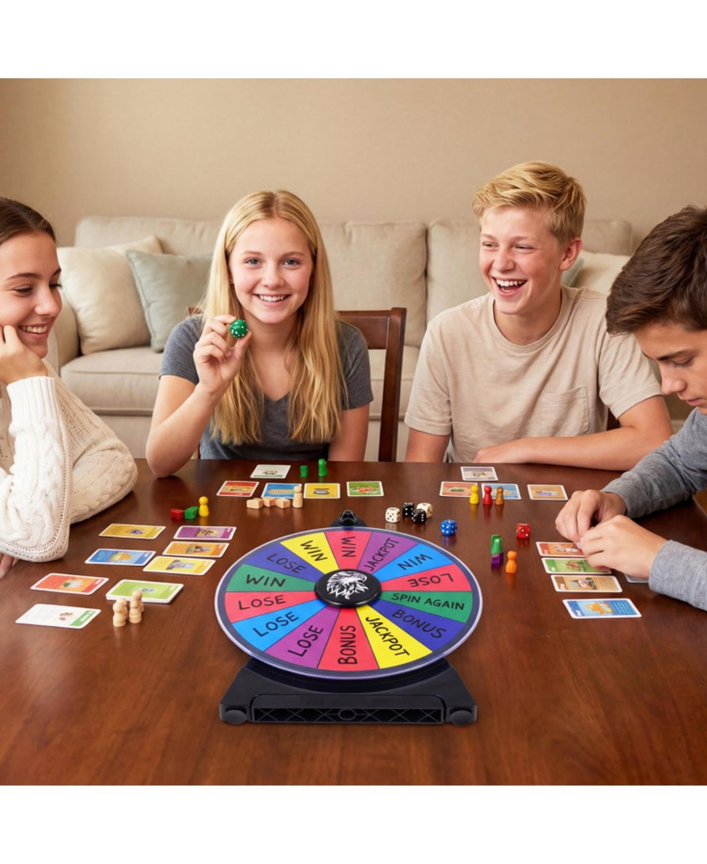 Детская игрушка HONGGE 14-Slot Rewritable Blackboard Spinning Prize Wheel, Ages 3+, цвет: Чёрный — фото 2