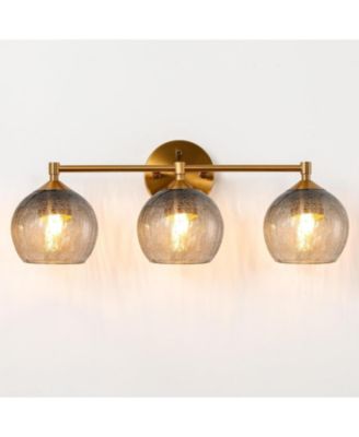 3-Light Bathroom Light Fixtures, Modern Vanity Light with Glass Shade, Bathroom Wall Sconce, Bulbs Not Included