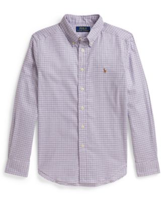 Boys' 8-20 Checked Performance Oxford Shirt