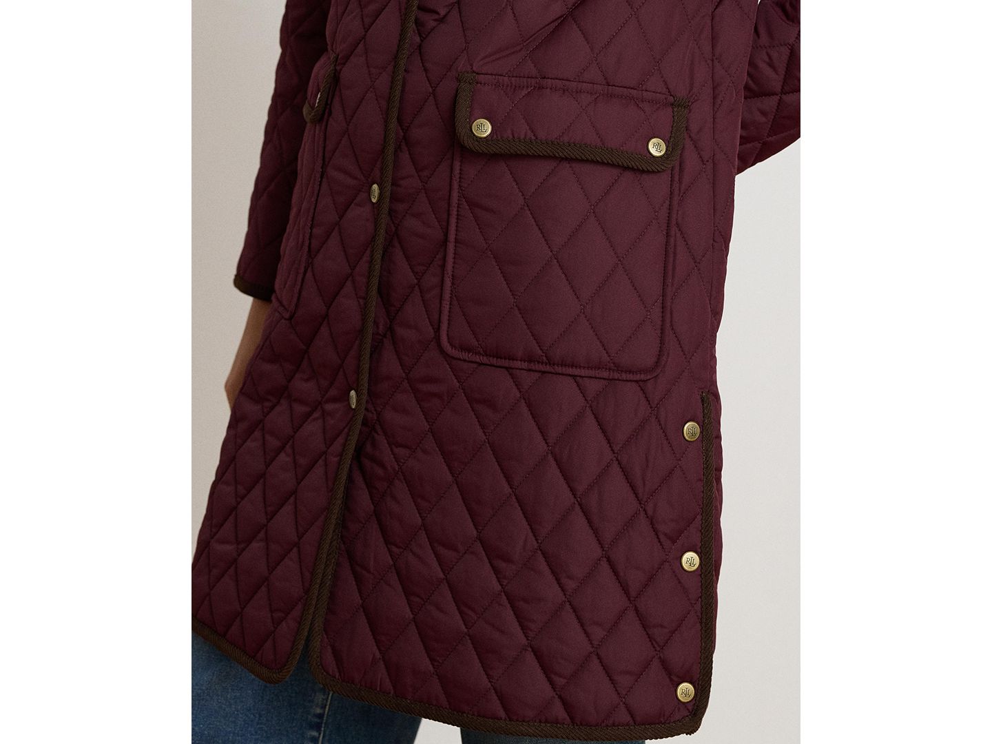 Женское пальто Lauren Ralph Lauren Collared, цвет: Тёмный гранатовый — фото 4