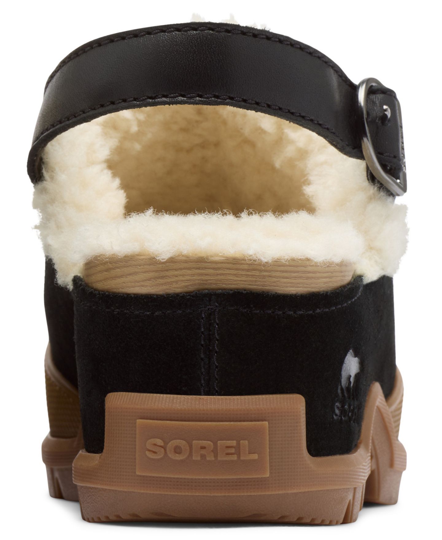 Женские сабо Sorel Roam'N Cozy Slingback, цвет: Чёрный / Карамельный — фото 3