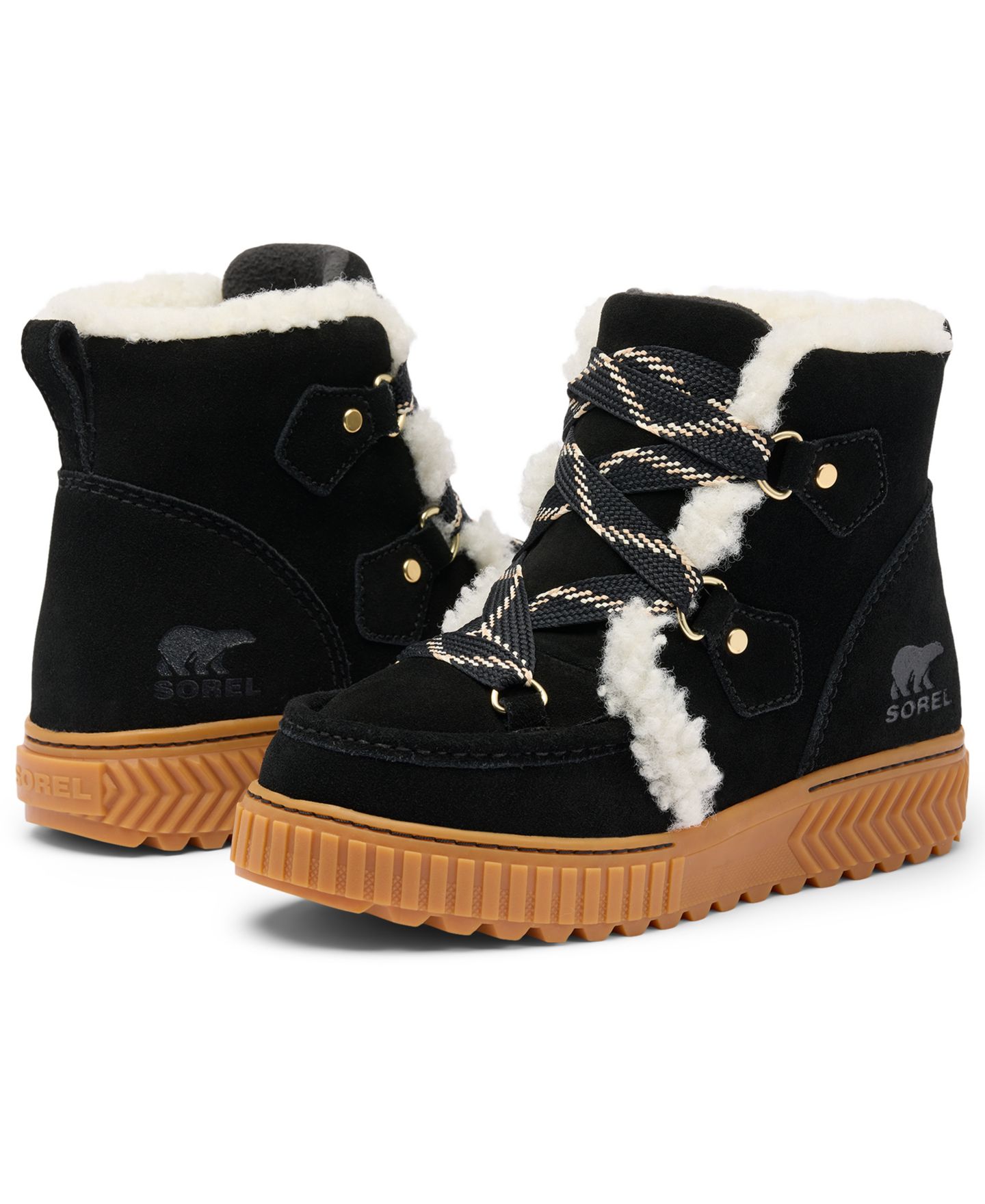 Женские ботинки Sorel Ona Ave Alpine Plus Waterproof Lace-Up, цвет: Чёрный / Карамельный — фото 9