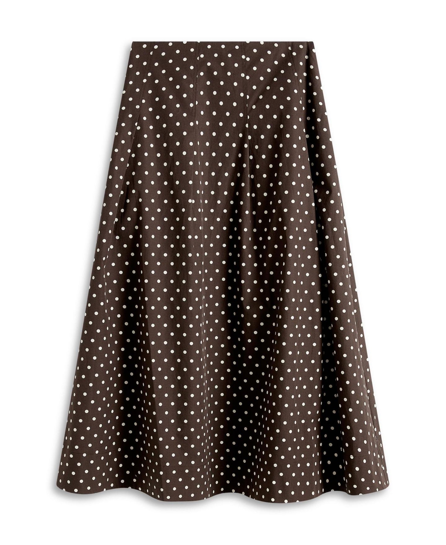 Женская юбка Hobbs London Antonella Polka-Dot A-Line Midi, цвет: Brownivory — фото 2