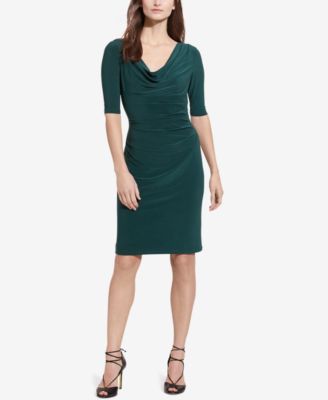 ralph lauren cowl neck jersey dress