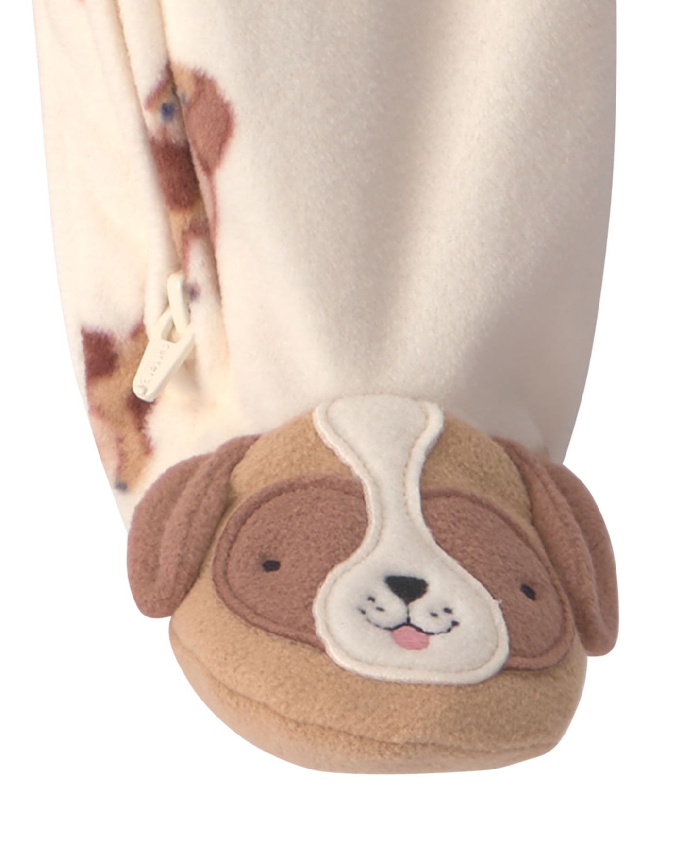 Детский флисовый комбинезон для сна Carter's Dog на двусторонней молнии, цвет: Кремовый — фото 4