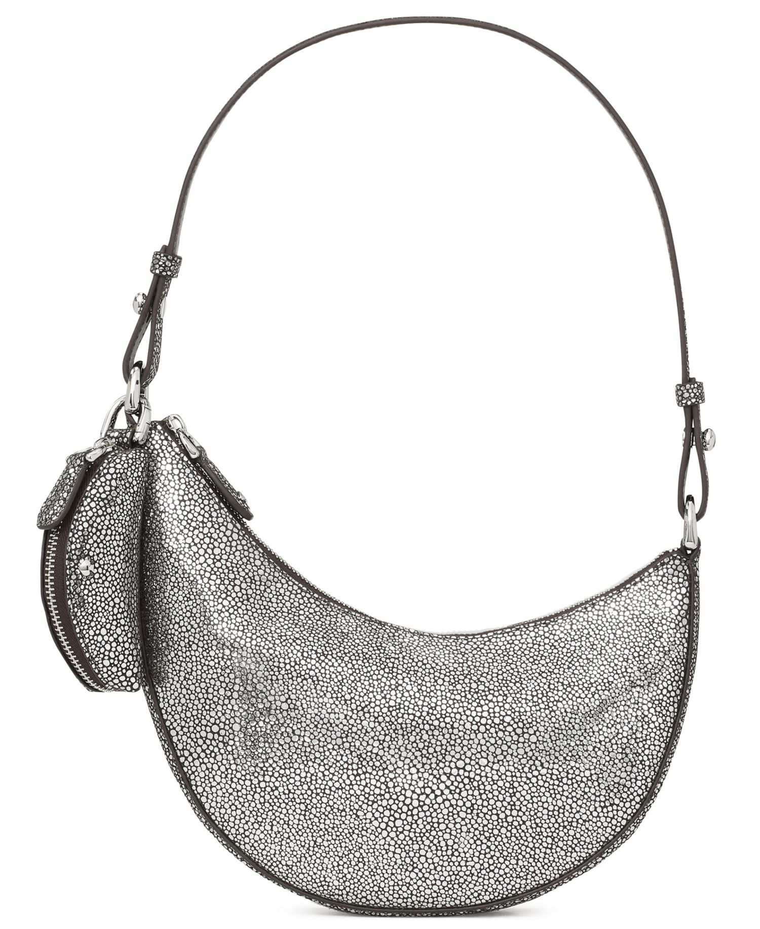 Metallic Dot Printed Small Shoulder Handbag