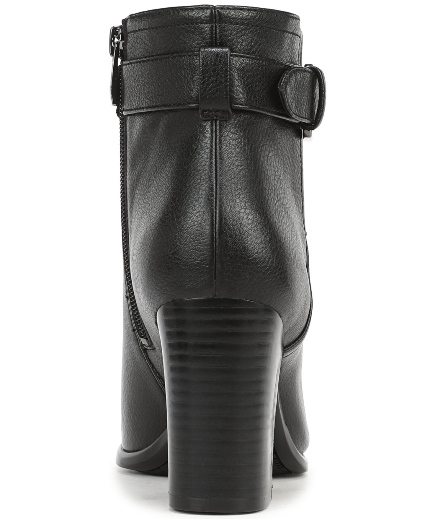 Женские ботинки Naturalizer Solana Block Heel Zipper Short Booties, цвет: Чёрная искусственная кожа — фото 3