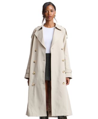 Women's Belted Double-Breasted Cocoon Trench Coat