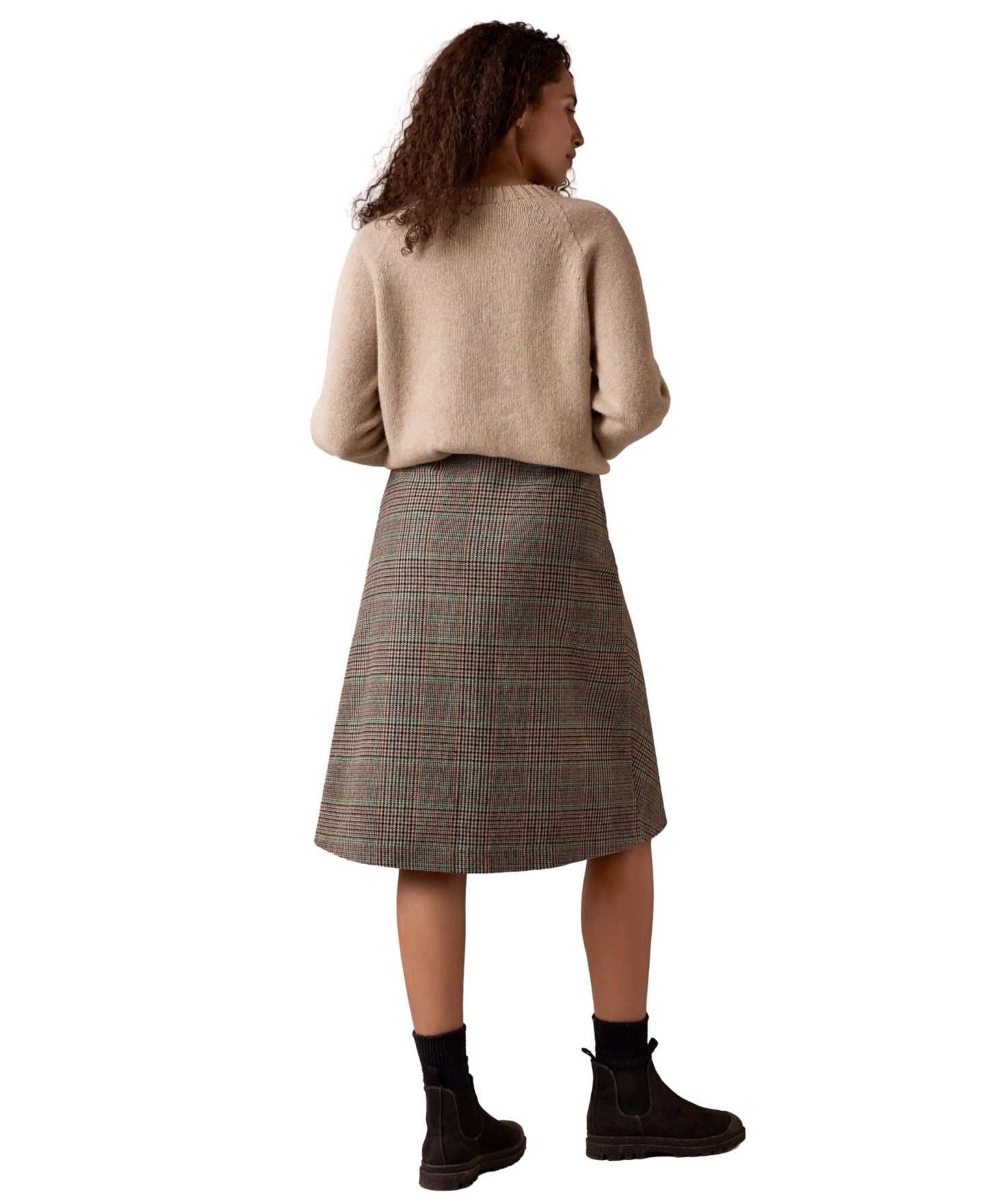 Женская юбка Celtic & Co. Plaid Wrap Midi A-Line, цвет: Коричневый / Разноцветный — фото 3