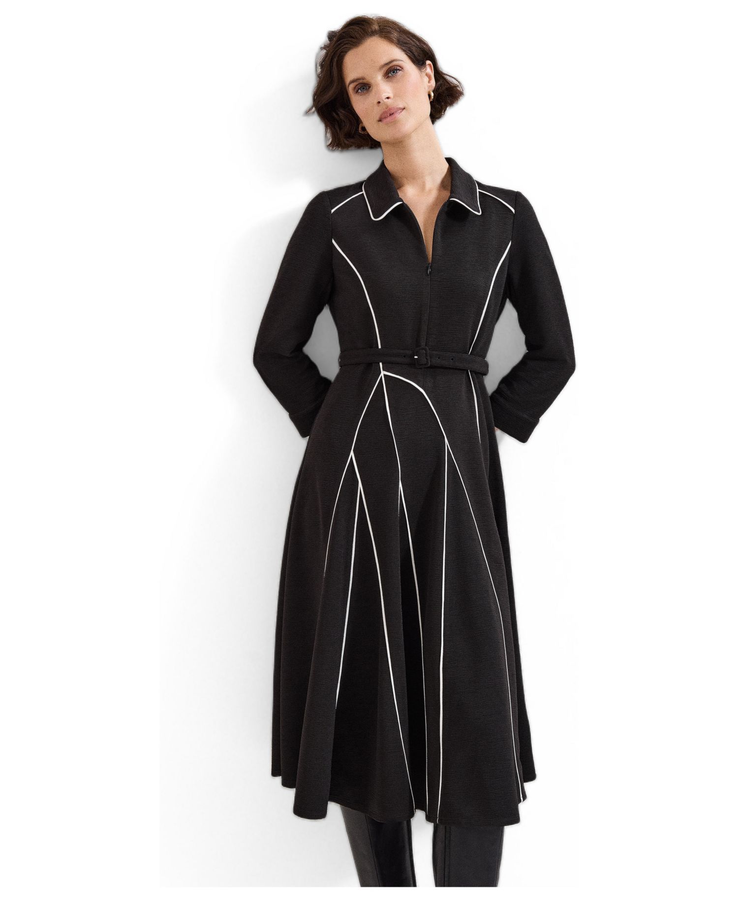 Women's Tilly Collared A-Line 3/4-Sleeve Dress