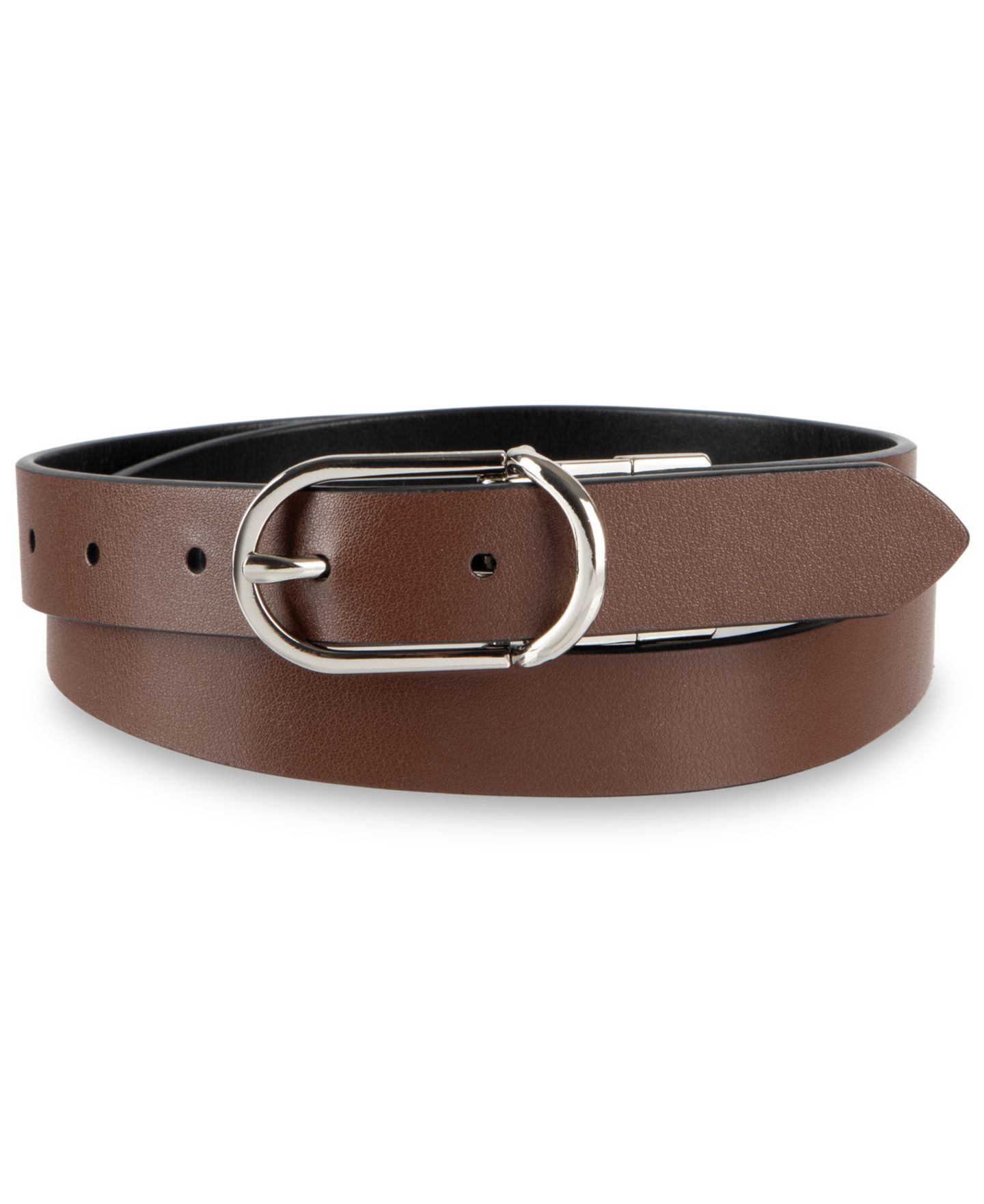Женский ремень Calvin Klein 2 In 1 Reversible Leather Dress Belt, цвет: Чёрный / Коричневый — фото 2