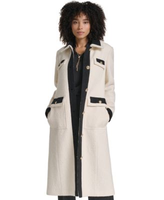 Women's Wool-Blend Long Colorblock Coat