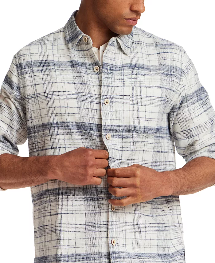 Men's Slub Flannel Plaid Shirt - thumbnail 4