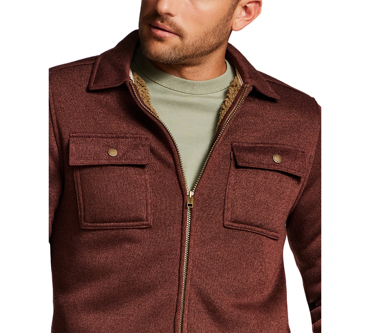 Weatherproof Vintage Men's Sherpa Lined Fleece Shirt Jacket