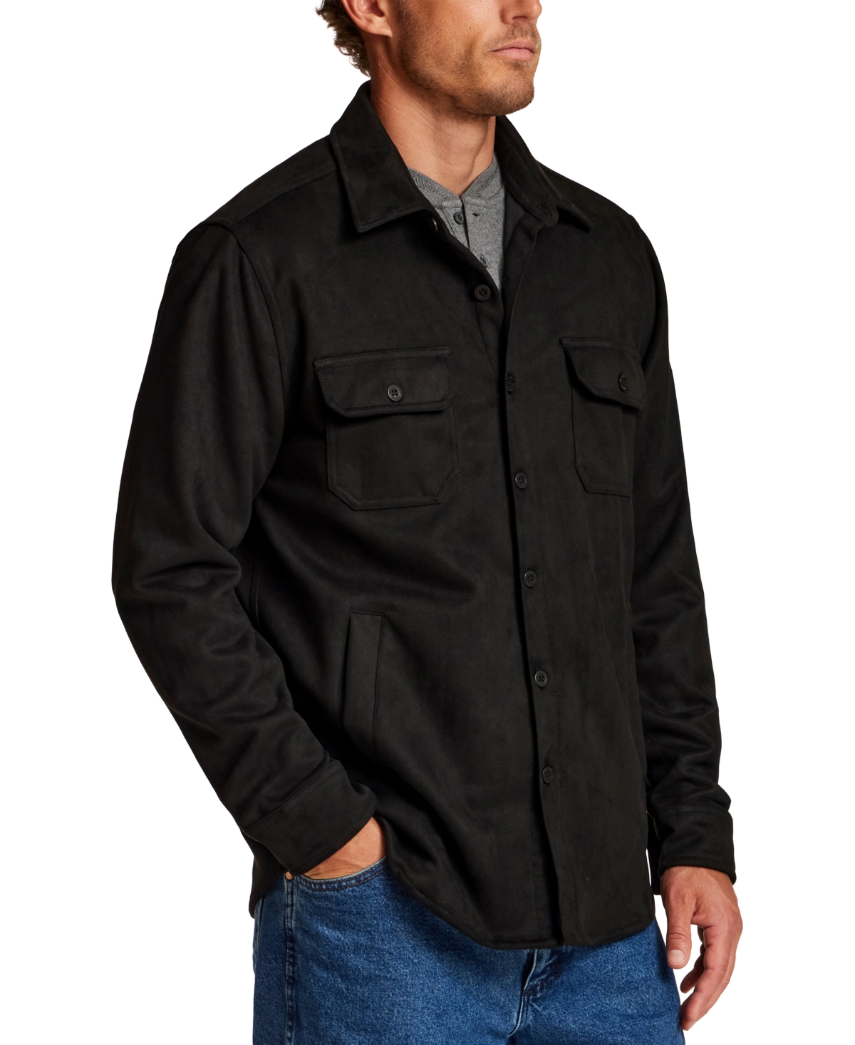 Weatherproof Vintage Men's Faux Suede Overshirt