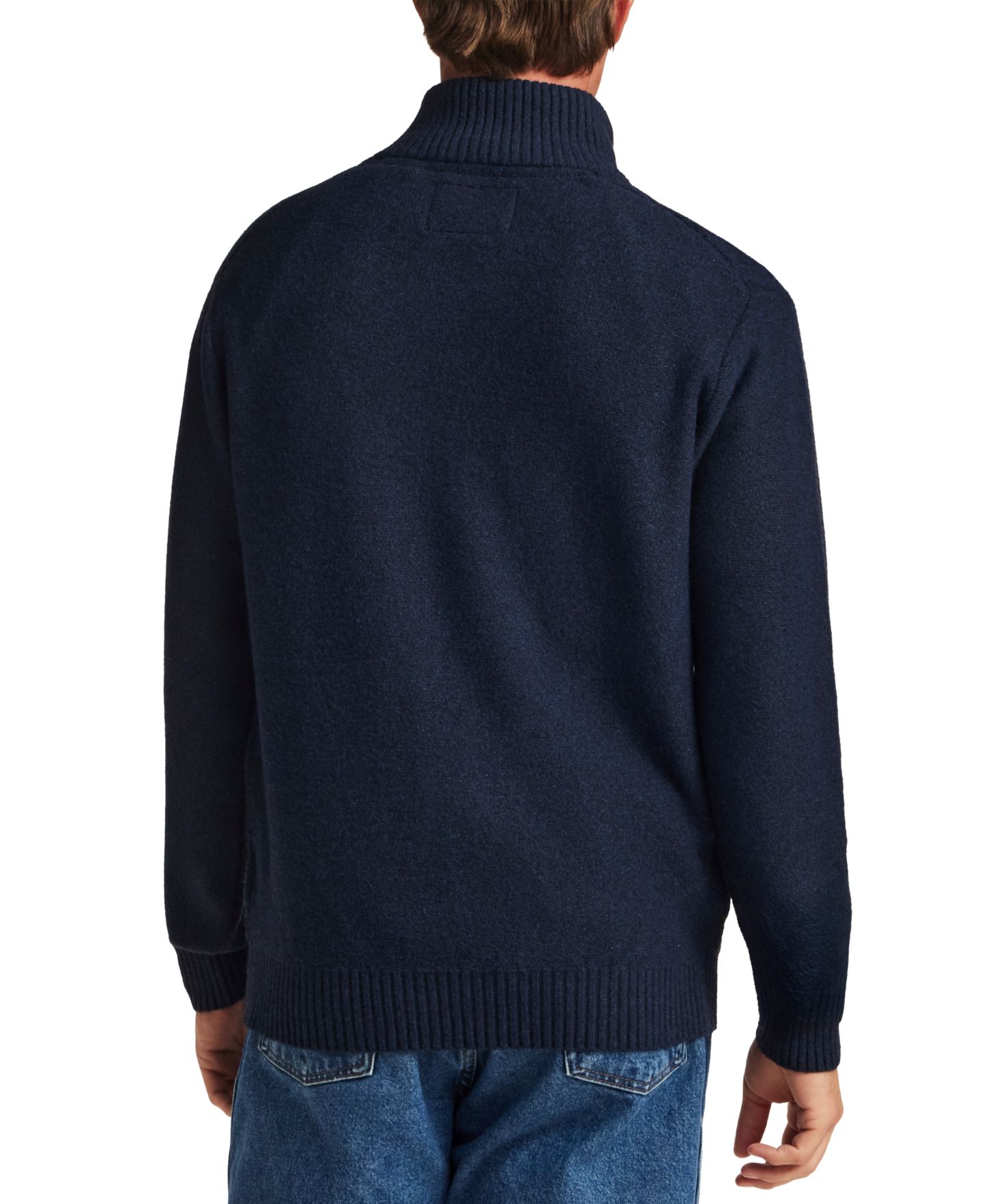 Мужской свитер Weatherproof Vintage Trellis Textured Fuzzy Quarter-Zip, цвет: Тёмно-синий — фото 6