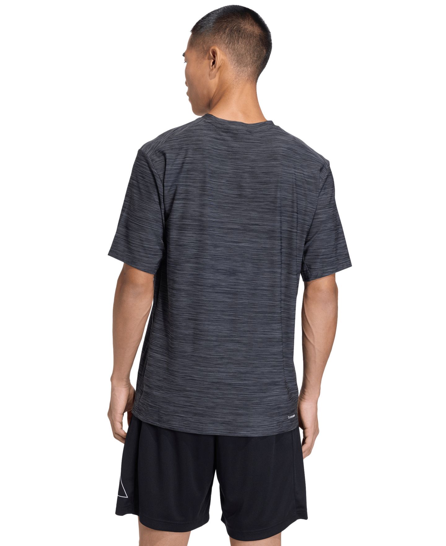 Мужская футболка adidas Workout Essentials Flex Crewneck, цвет: Чёрный меланжевый — фото 3