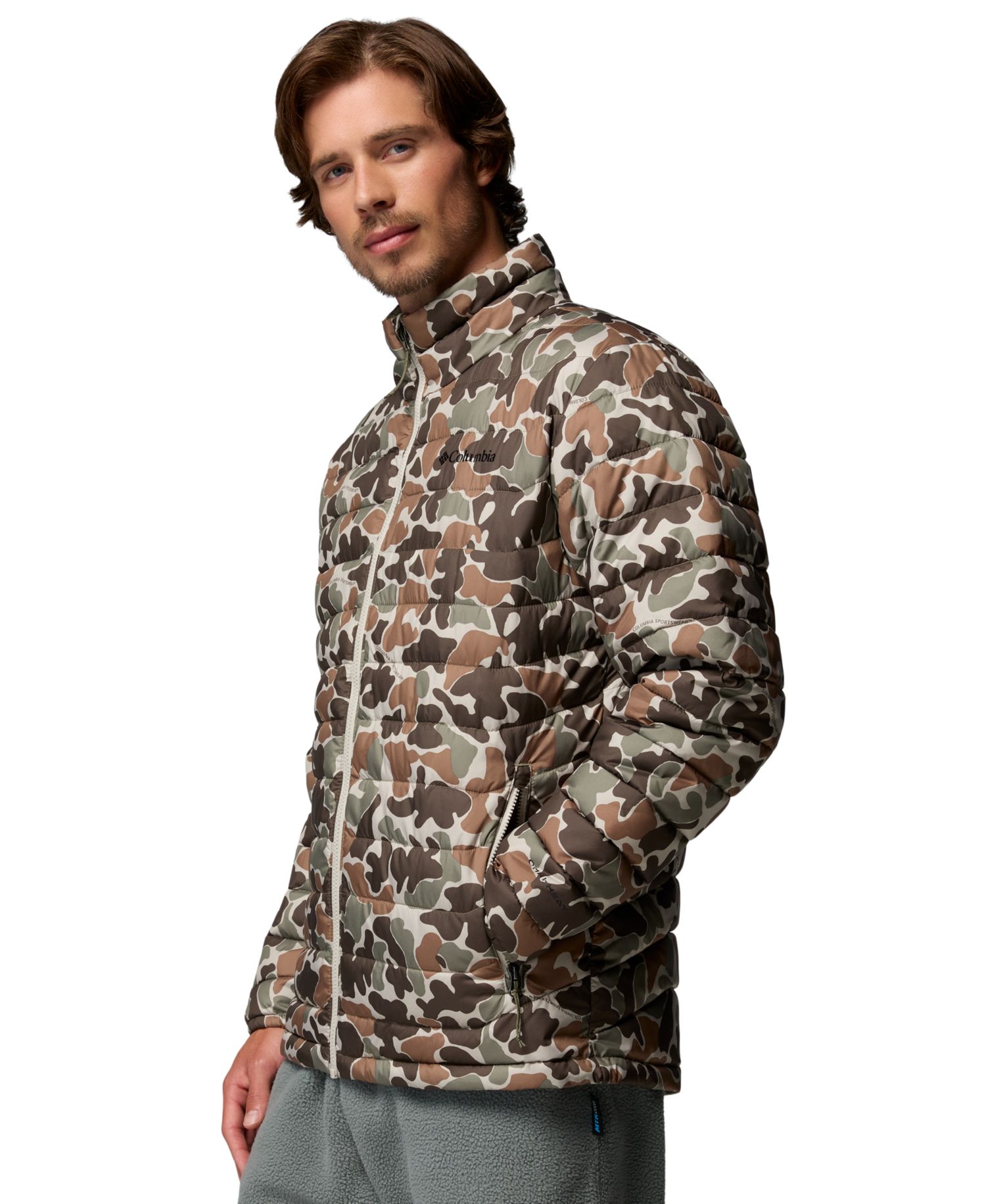 Men's Powder Lite II Quilted Print Full-Zip Jacket