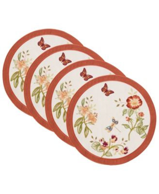 Butterfly Meadow Fall Embroidered Placemats, Set of 4