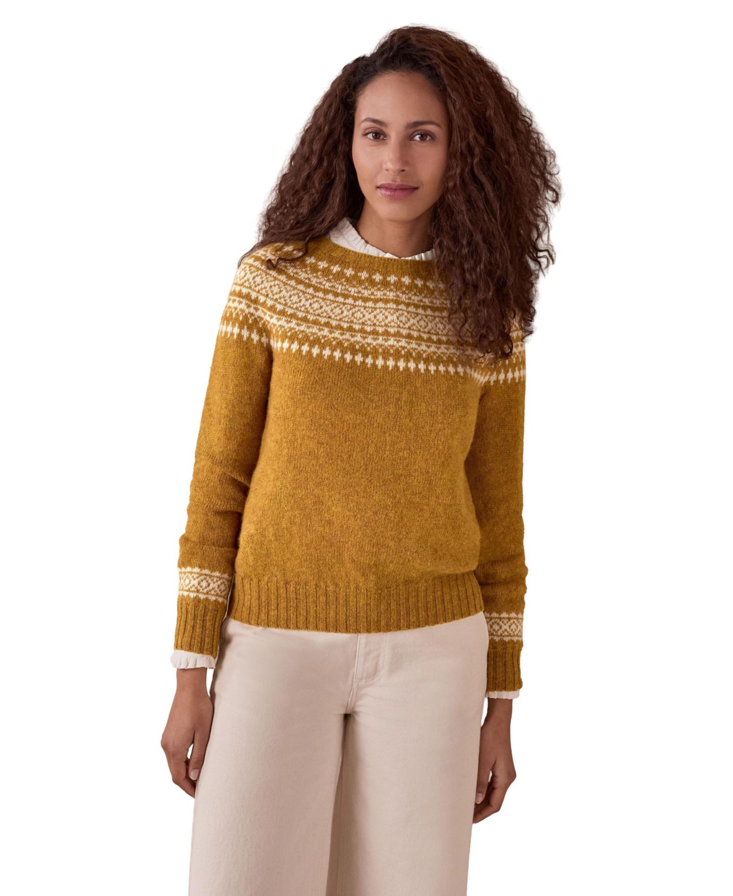 Women's Highlands Fair Isle Slim-fit Crew Neck Sweater