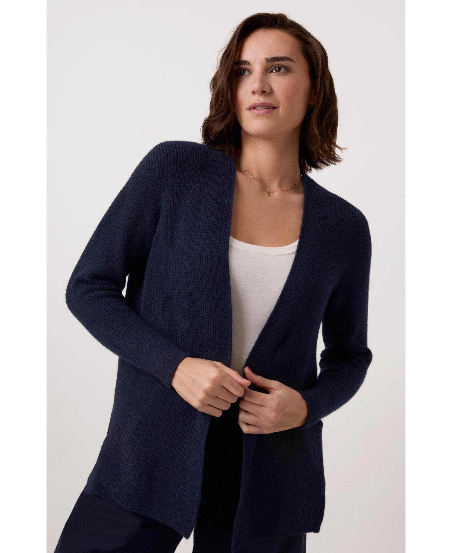 Women's Longline Ribbed Cardigan