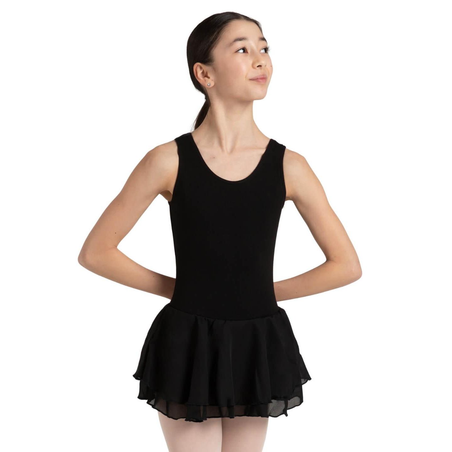 Детское платье Capezio Double Layer Skirt Tank Dress - Girls, цвет: Чёрный — фото 1