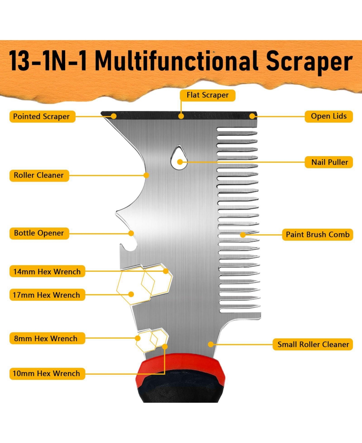 Xdovet Multifunctional Scraper Tool Brush Comb Heavy Duty