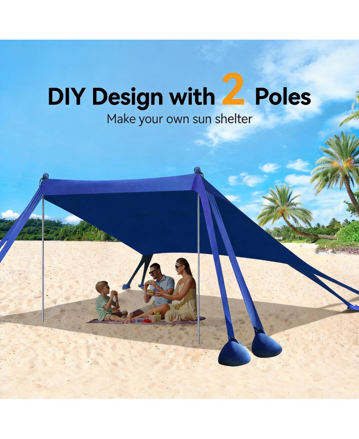 Aofar Beach Tent Sun Shade UPF50+ Pop Up Shelter 10 X Feet