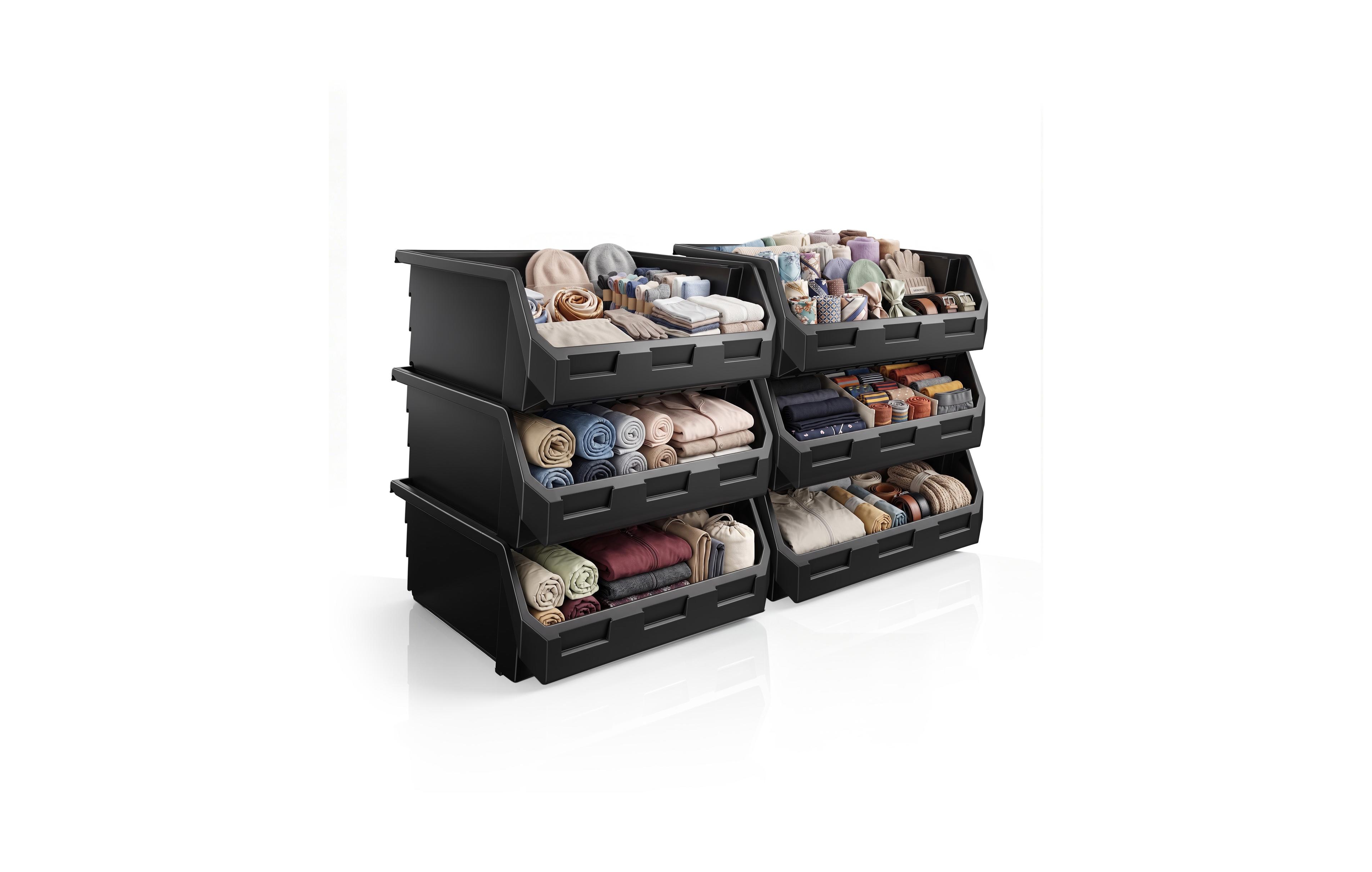 Sorbus Extra Large Open Front Stackable Clothing Storage Bin - Closet and Wardrobe Organizer