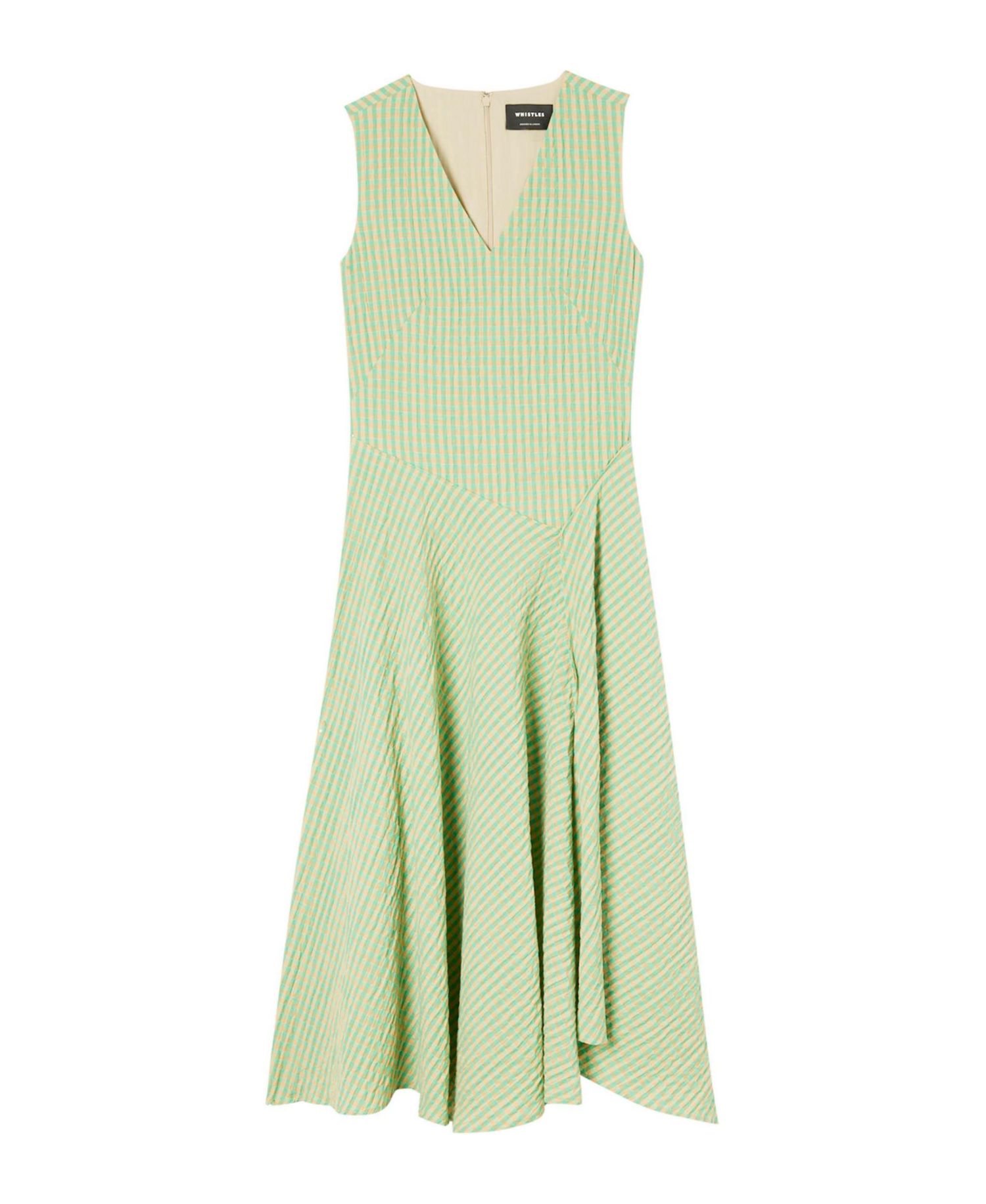 Women's Checked V-Neck Asymmetric Dress