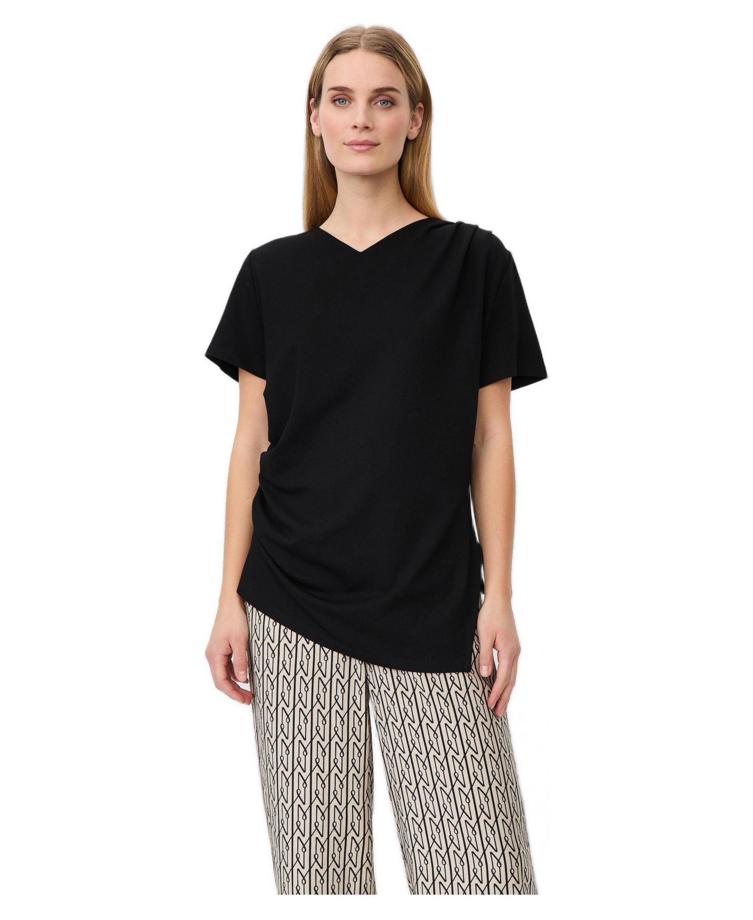 Women's MaDorel V-Neck Short-Sleeve Draped T-Shirt